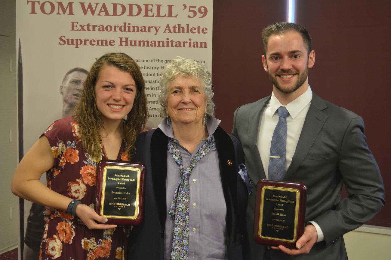 Springfield College hosted its fourth annual Sports and Social Justice Symposium on Friday, April 12, in the Cleveland E. and Phyllis B. Dodge Room in the Flynn Campus Union. The event featured a keynote conversation with Professor Mimi Murray, who is a Springfield College legendary educator, coach, and crusader for gender equity.