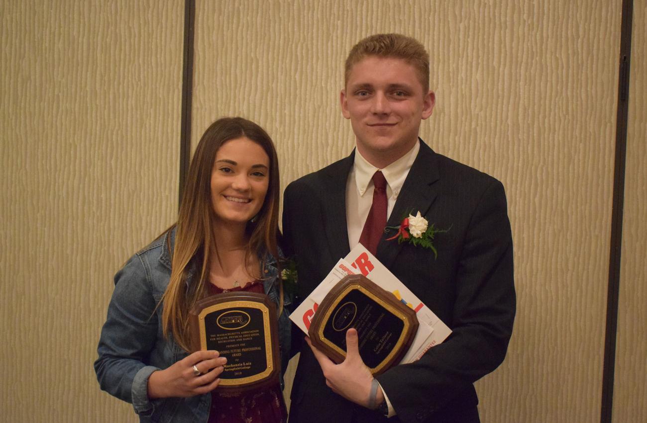 Springfield College Physical Education and Health Education students Mackenzie Luiz and Colin Tullson each were named as Outstanding Future Professional Award recipients.