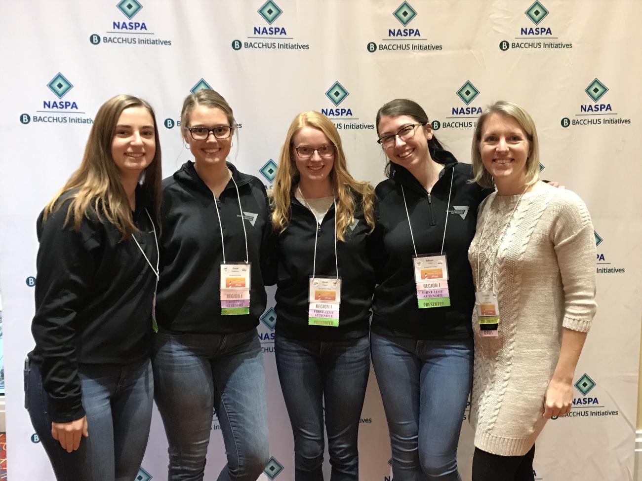 Students from the Springfield College Student Advocates for Wellness recently presented information on the health risks of vaping at the National Association of Student Personnel Administrator (NASPA) General Assembly in Baltimore, Md.