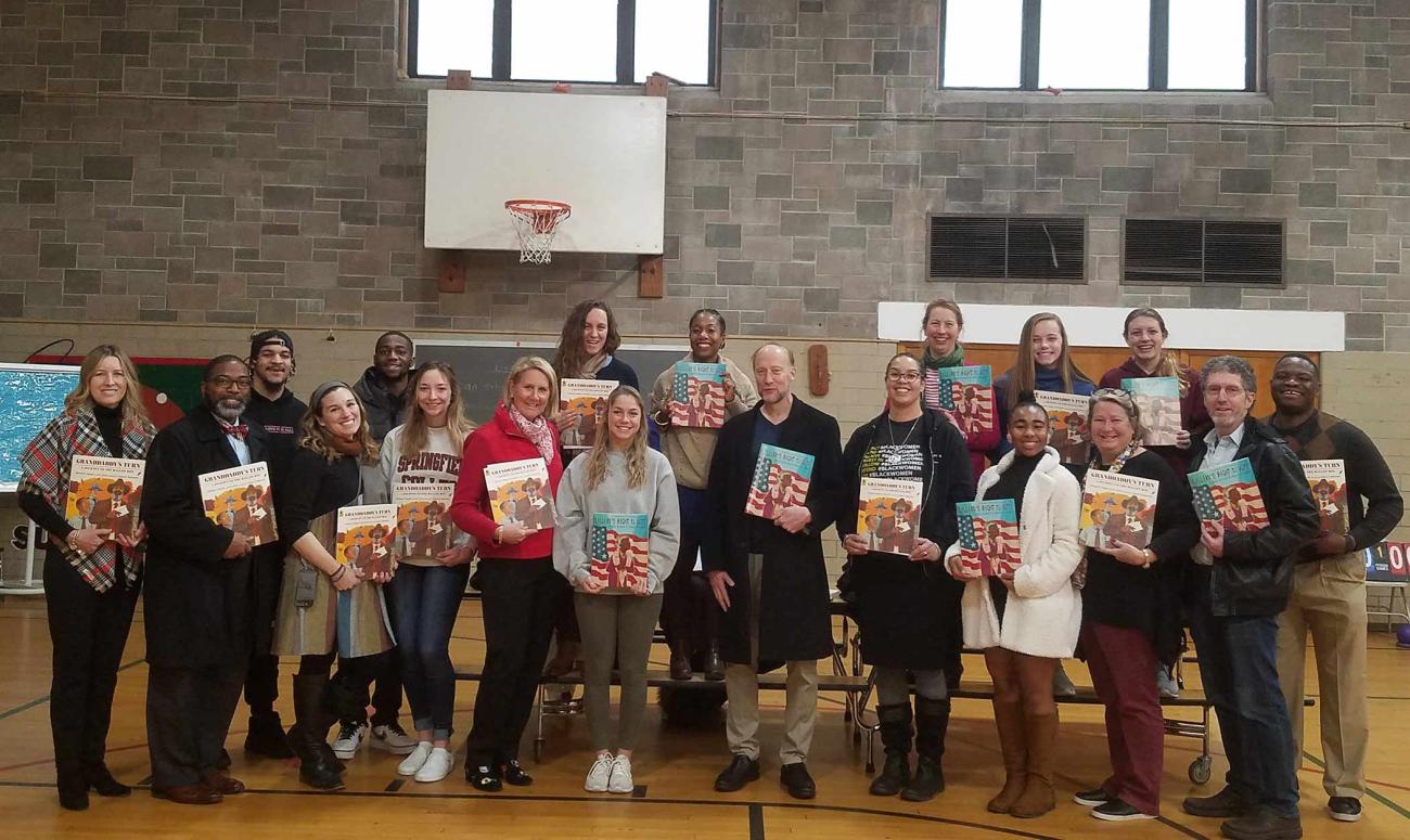 Springfield College's Education Department and other faculty, students, staff, and administrators participated in the 2020 African American Read-In at Pottenger Elementary School in Springfield. The group read to students in Pre-K to 5th-grade picture books focusing on this year's Black History theme "African Americans and the Vote."