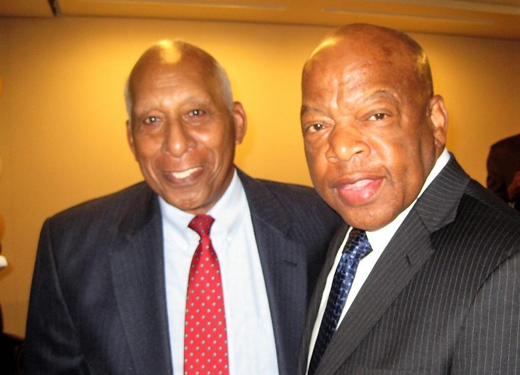 Dan Smith, left, with one of his heroes, Representative John Lewis (photo by Loretta Neumann)