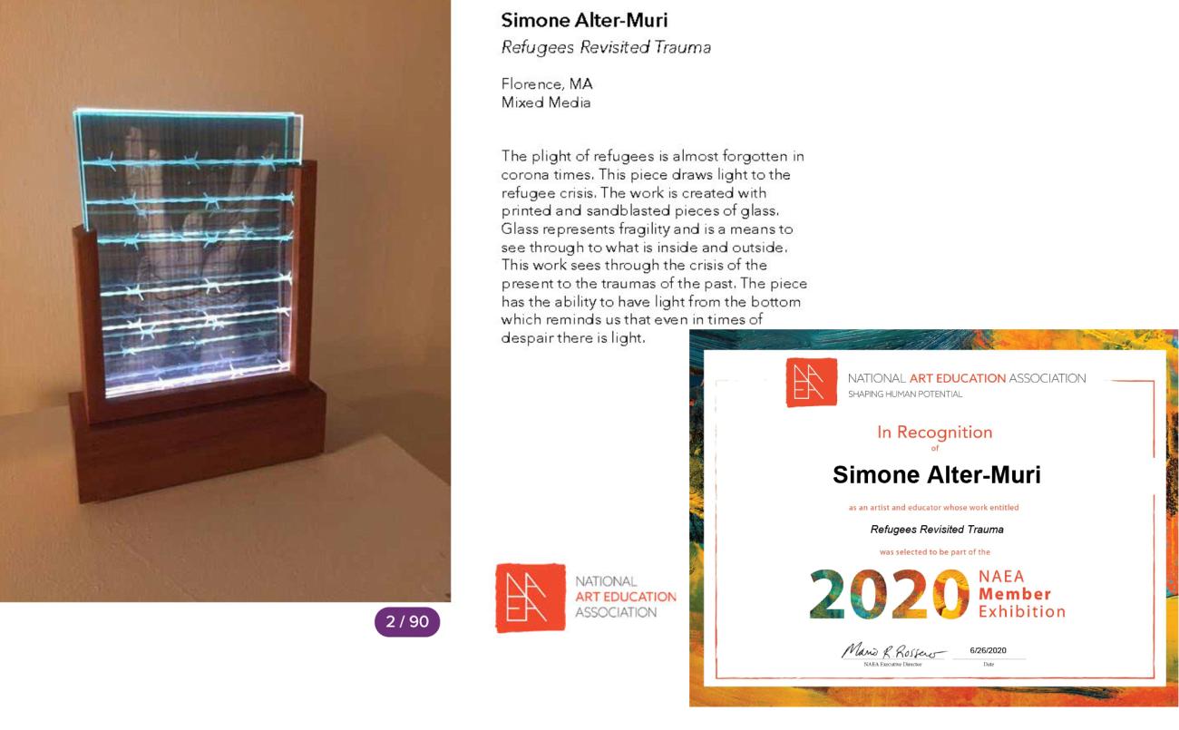 Springfield College Art Therapy/Counseling and Art Education Director Simone Alter-Muri artwork will be highlighted as part of the National Art Education Association (NAEA) online showcase featuring artwork from art educators throughout the country in a juried virtual exhibition. The exhibit will run from July 1 through December 31.