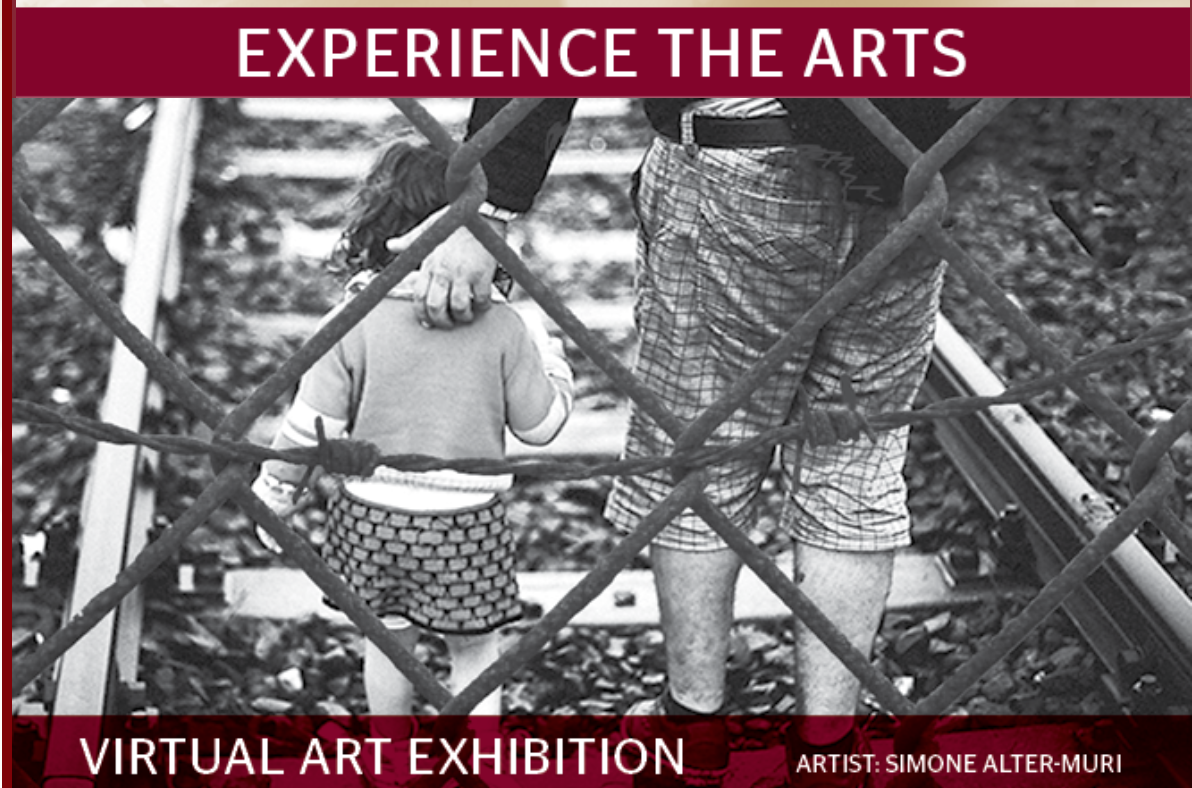 This exhibit, envisioned by Simone Alter-Muri, connects present-day refugee crises to those of the past. Art can serve as both a witness and as a vehicle to address social issues. Art also can help convey and, indeed, instill resilience.