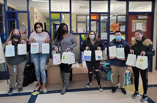 The Springfield College Center for Service and Leadership and the Humanics in Action Club recently delivered more than 200 fire safety kits to Rebecca M. Johnson Elementary School, and 100 incentive kits to both the Elias Brookings Elementary School, and William N. DeBerry Elementary School in Springfield.
