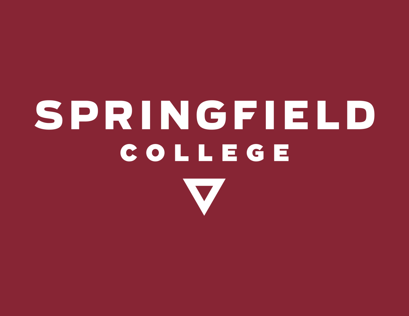 Springfield College logo with maroon colored background