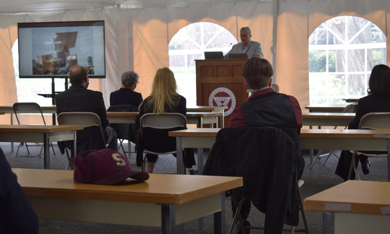 Springfield College hosted the annual Humanics Lecture on April 20, 2021 featuring 2020-21 Distinguished Springfield Professor of Humanics Mary Ann Coughlin and her presentation, "Two Pandemics - We Rise."
