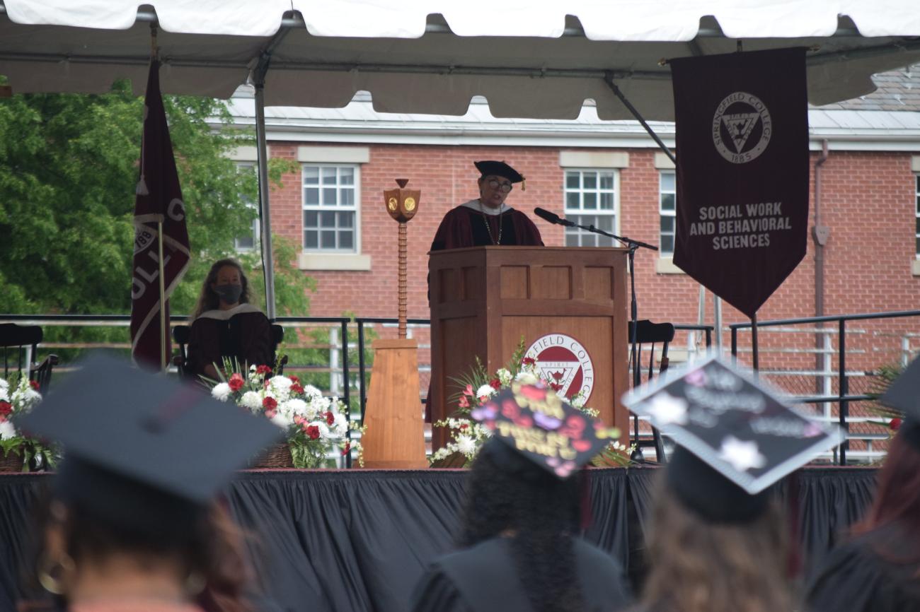 Springfield College concluded its second day of the 2021 Commencement Weekend ceremonies with the Undergraduate Ceremony for the School of Social Work and Behavioral Sciences taking place Sunday afternoon on Stagg Field. A total of 95 students were celebrated as part of the ceremony.