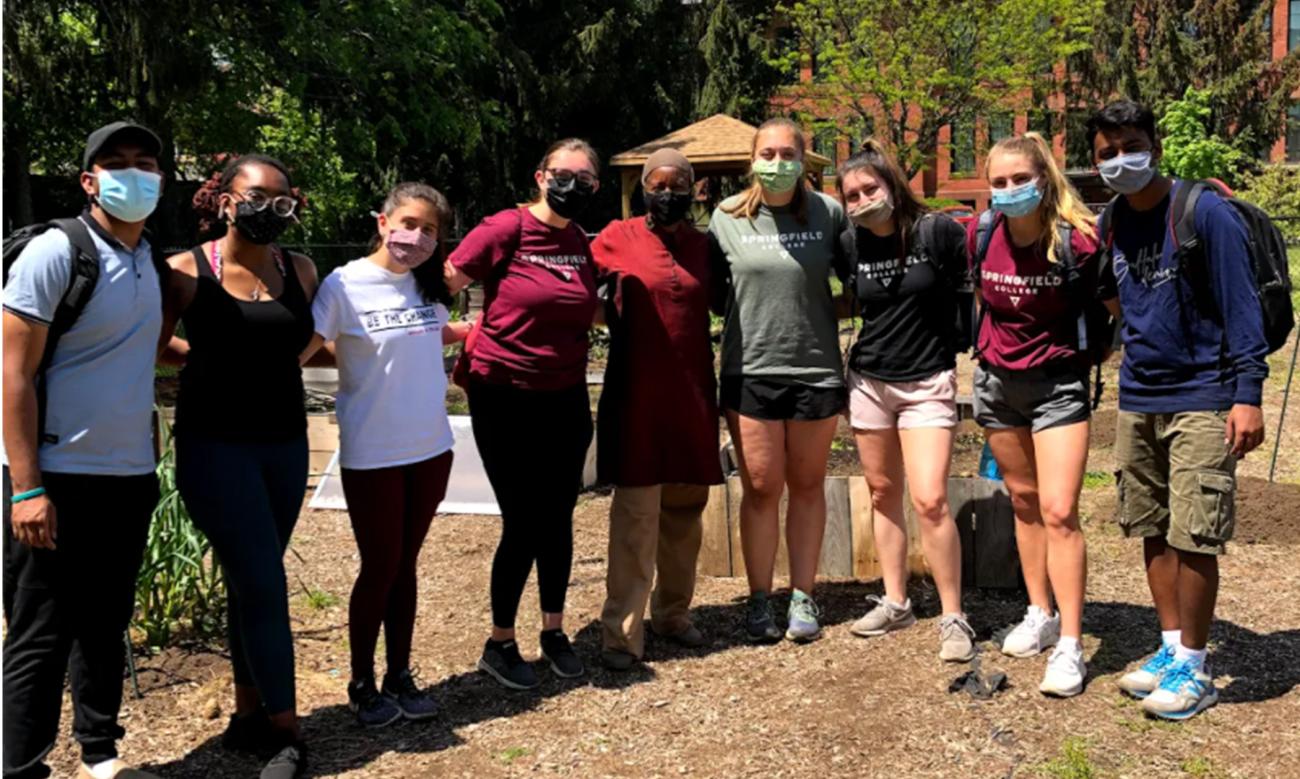 The staff of the Springfield College Center for Service and Leadership recently led nine students through multiple community outreach service projects as part of the College’s alternative spring break program.