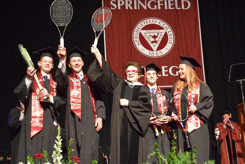 Springfield College hosted its 136th undergraduate commencement ceremony on Sunday, May 15, at the MassMutual Center in Springfield. A long-time champion for social change and equality and sports icon Billie Jean King delivered the 2022 Springfield College Commencement address.