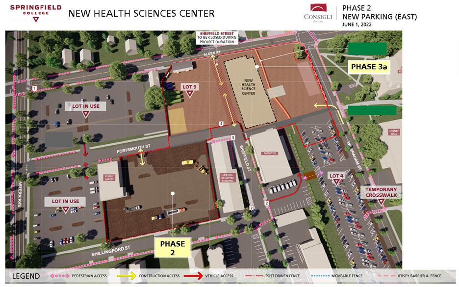 map showing the changes to the area around the new Health Sciences Center