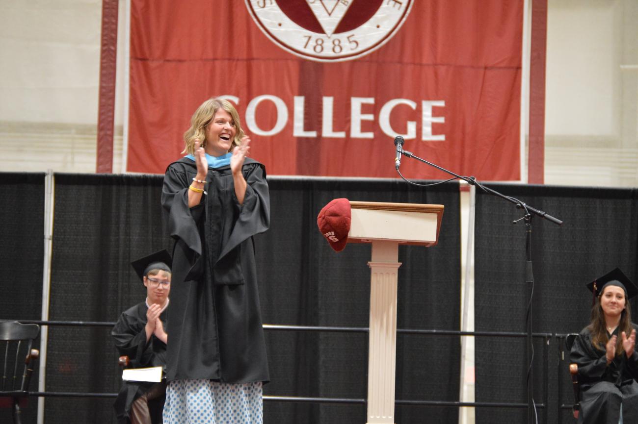 New Springfield College alumni director Deleney Magoffin ’05,G’11 had the prestigious honor of serving as the 2023 Springfield College Baccalaureate Ceremony keynote speaker during commencement weekend ceremonies on May 13, 2023.