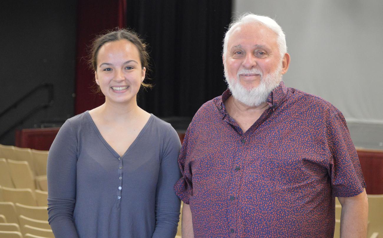 At right, Springfield College alumnus and Best of Broadway co-founder Dennis St. Jean ’73 along with current treasurer of the Best of Broadway club, Jo Farias, a member of the Class of 2024.