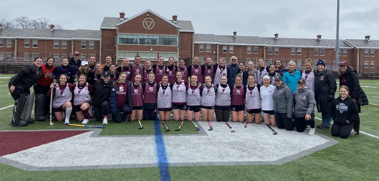 Field Hockey alumni at Stagg Field.