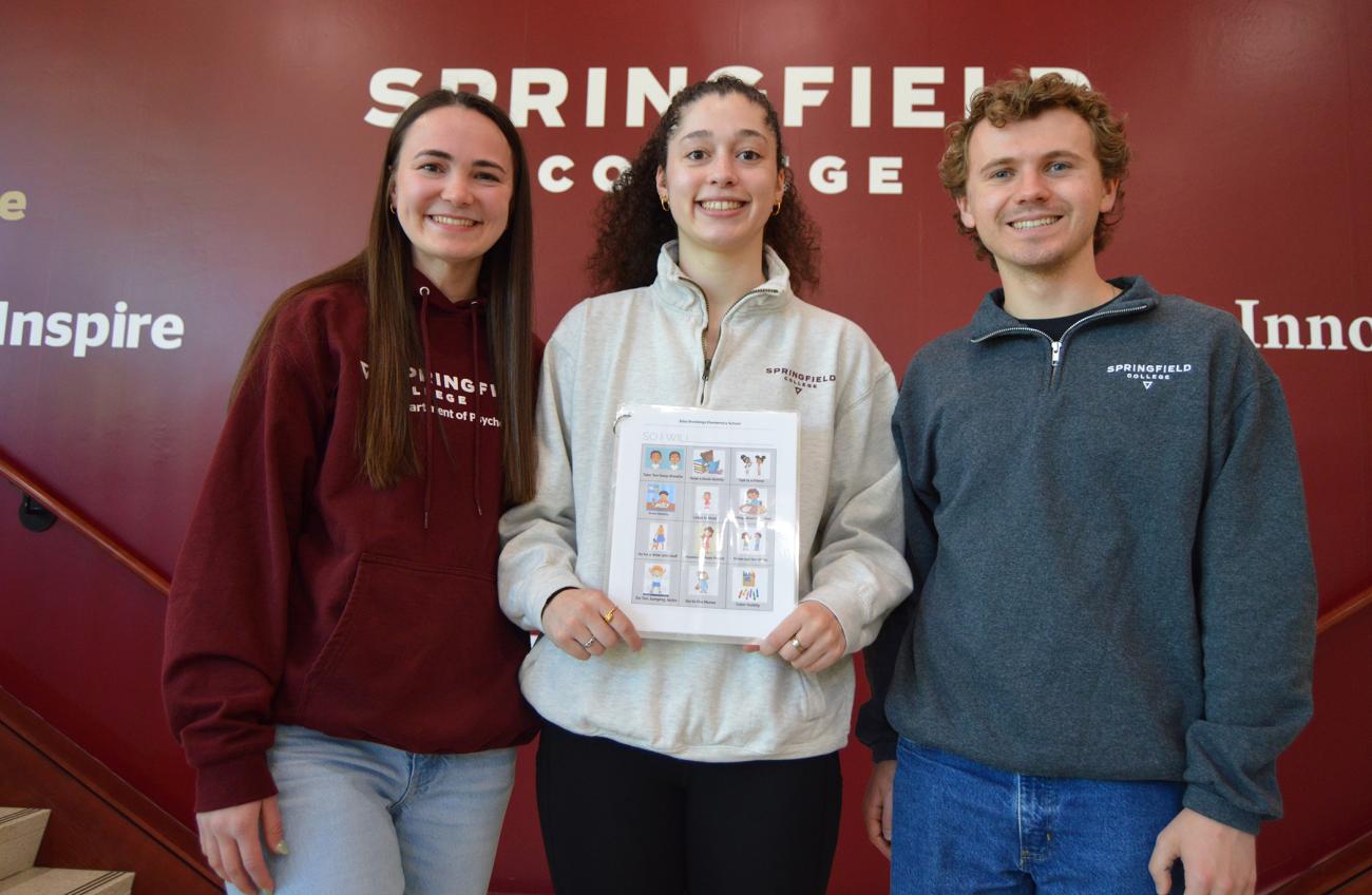 A group of Springfield College doctoral students, Hunter Bernard ’24, Grace Messina, and Kelsey Moeller, found a way to give back to our community during the spring semester.