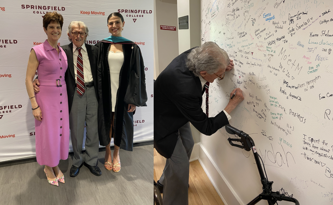 Congratulations to Emma Raccaro '23, DPT '25, Emma's mom Nancy Vitalone Raccaro '80 and Gabe Vitalone G'48, Nancy's dad and Emma's grandfather. 