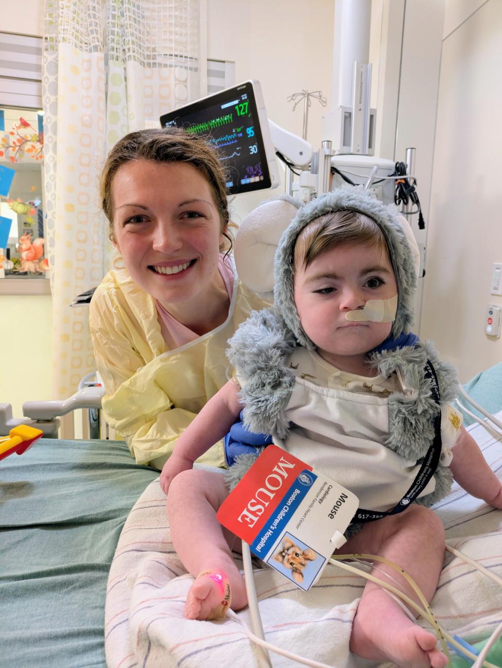 emmalie drake at hospital with child -permission-of-the-patient's-parents