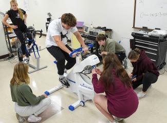 Springfield College Exercise Science and Physiology on bike