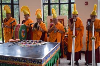Tibetan Buddhist monks from Drepung Loseling Monastery will construct a Mandala Sand Painting from Monday, Oct. 22 to Friday, Oct 26 at Springfield College in Springfield, Mass.