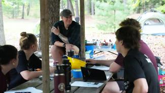 Springfield College Associate Professor of Therapeutic Recreation Rachel Keyworth '11, G'14, was a group leader during Outdoor Pursuits.