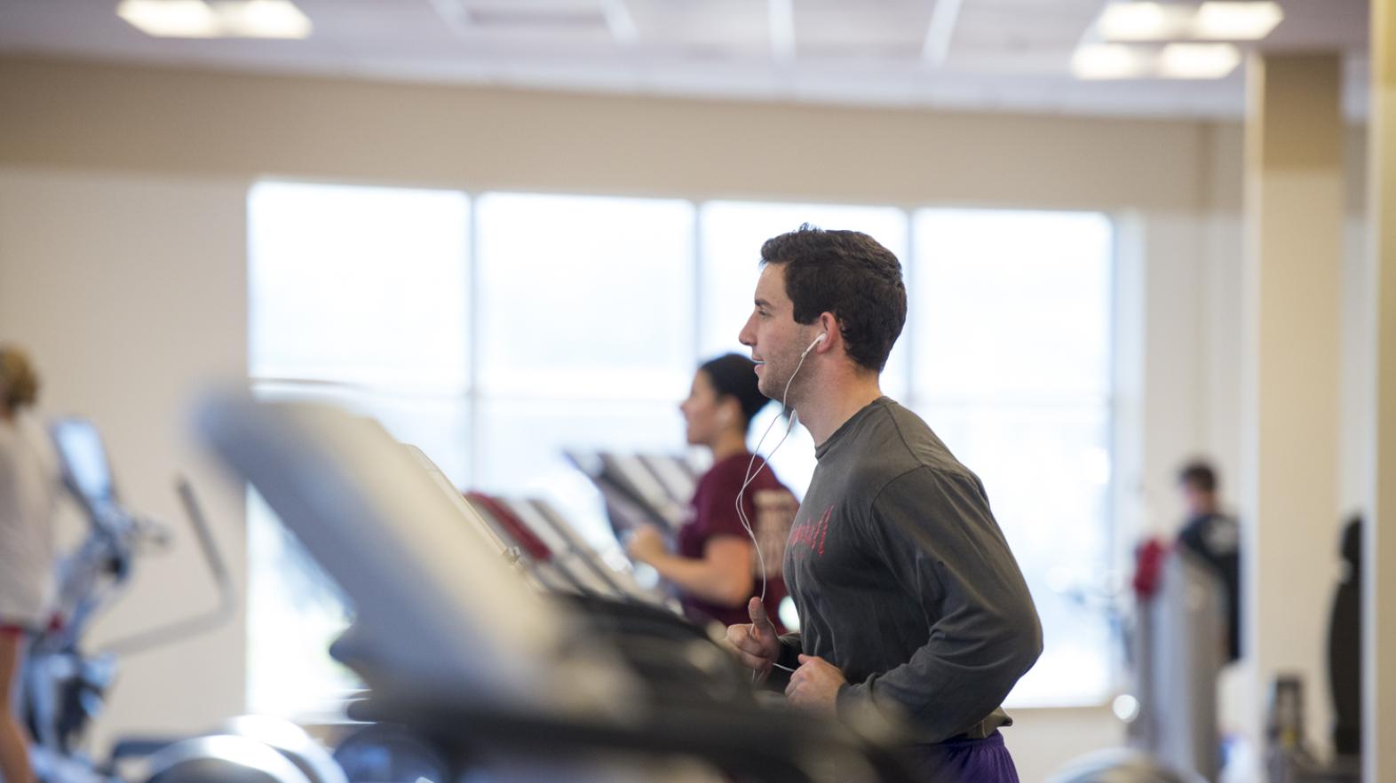 Student on treadmill