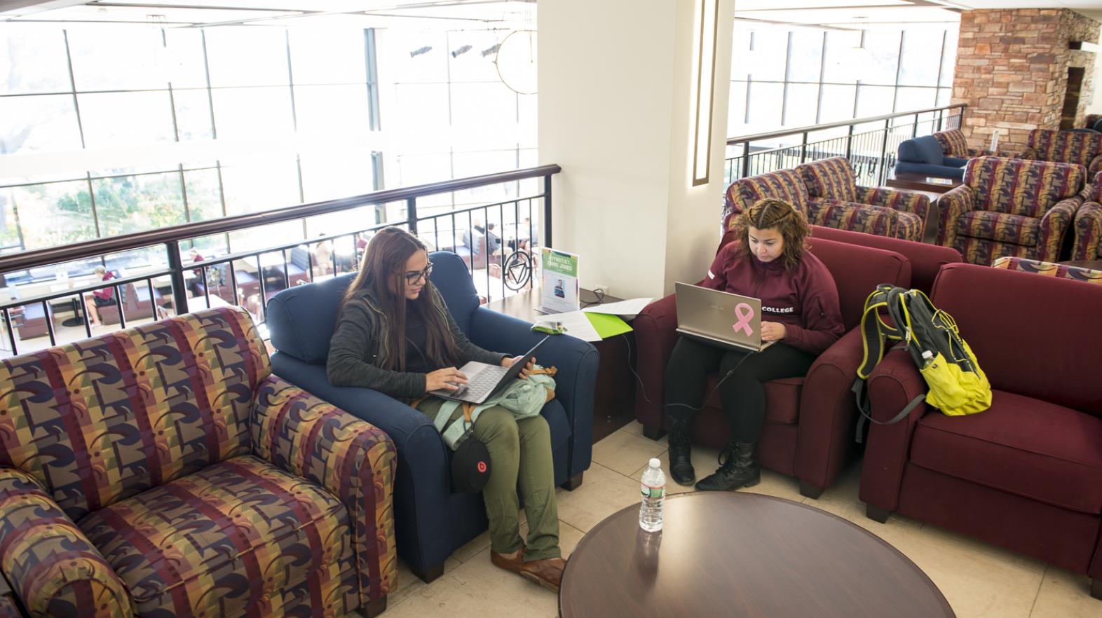 Students studying in campus union