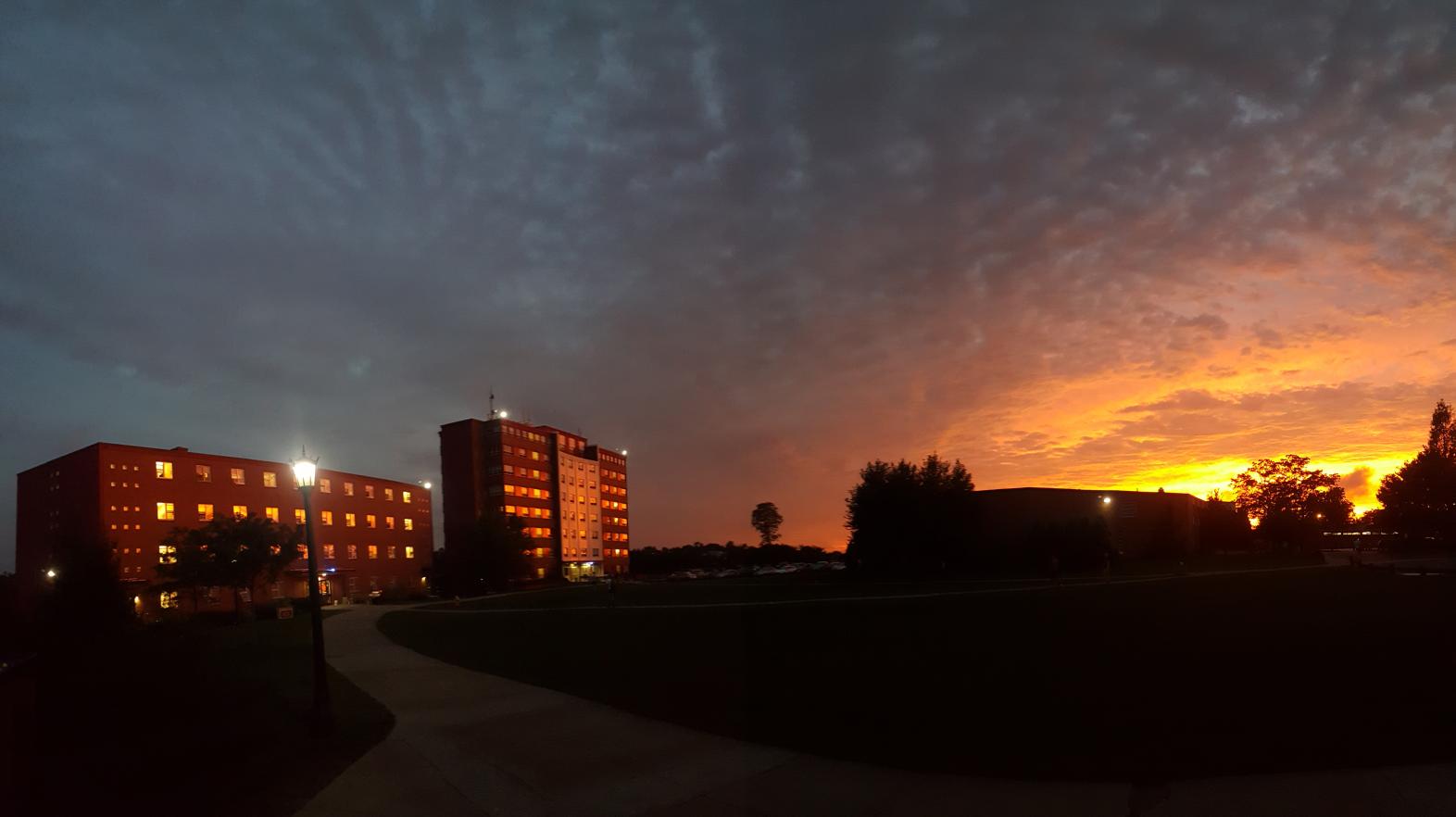 The sunsets near International Hall are unparalleled as shown in this photo by Springfield College student Bryttnie Thomas