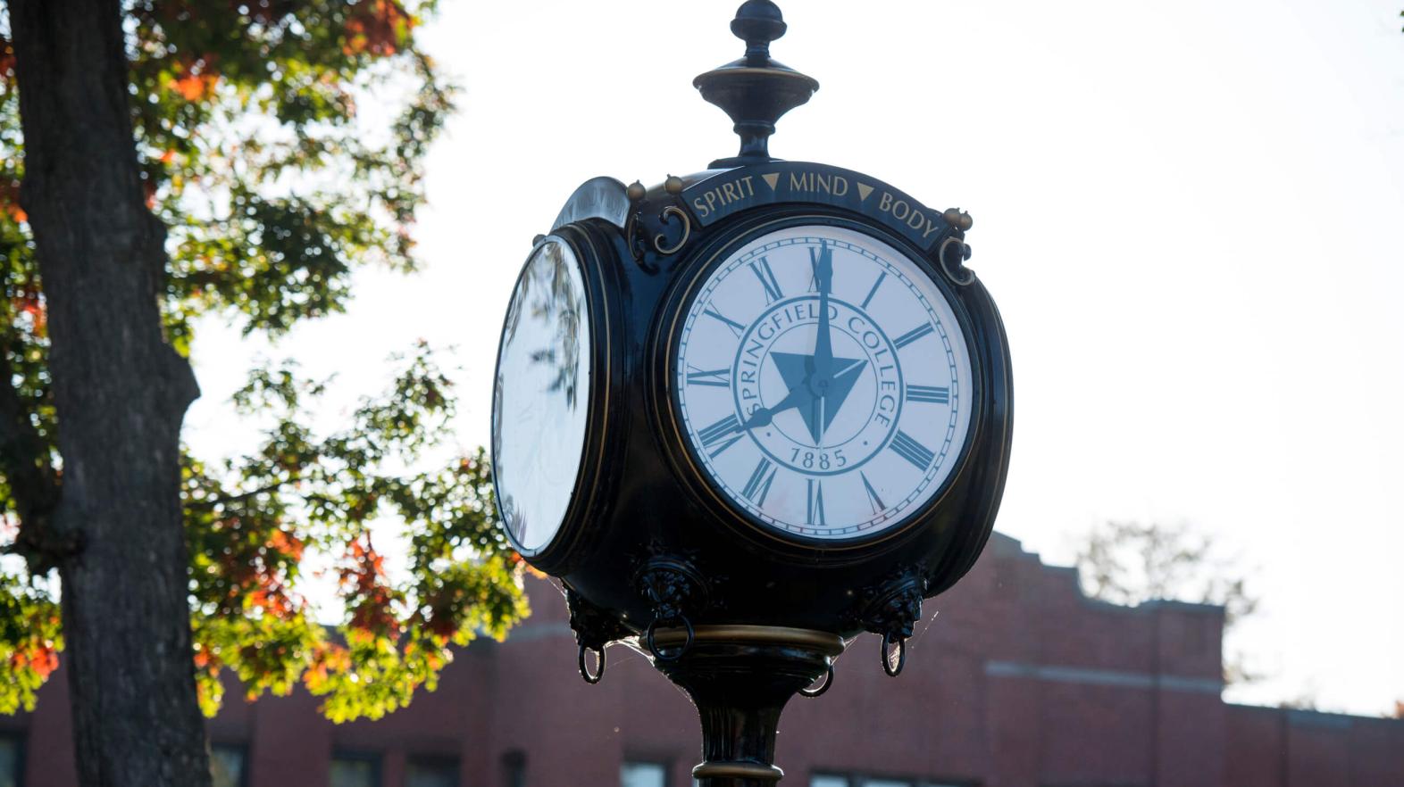 The clock on campus. 