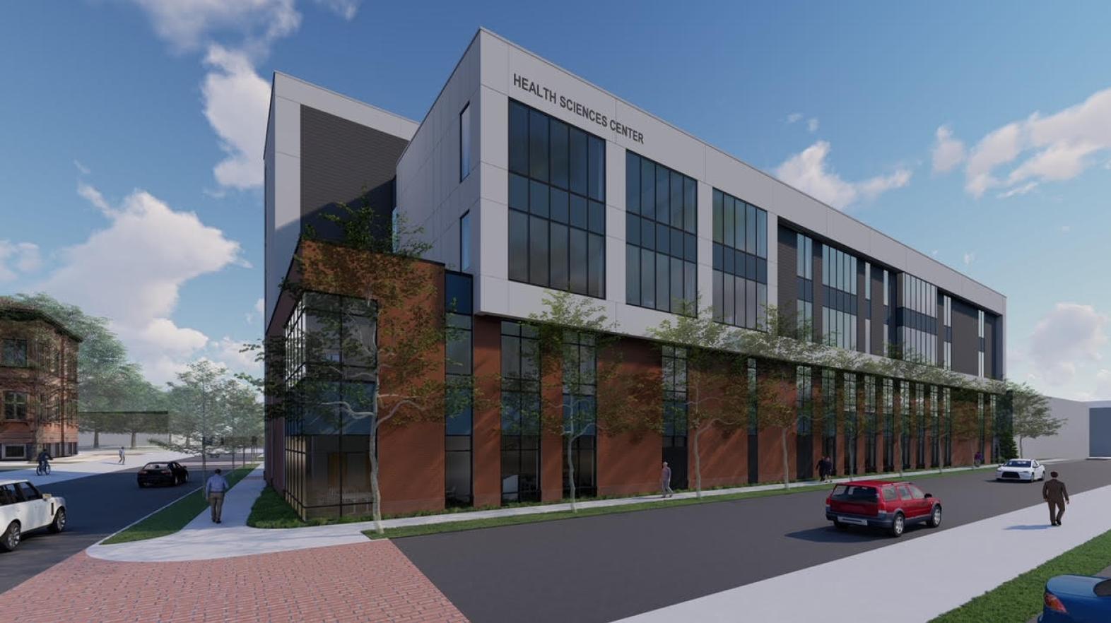 a rendering of the health science center