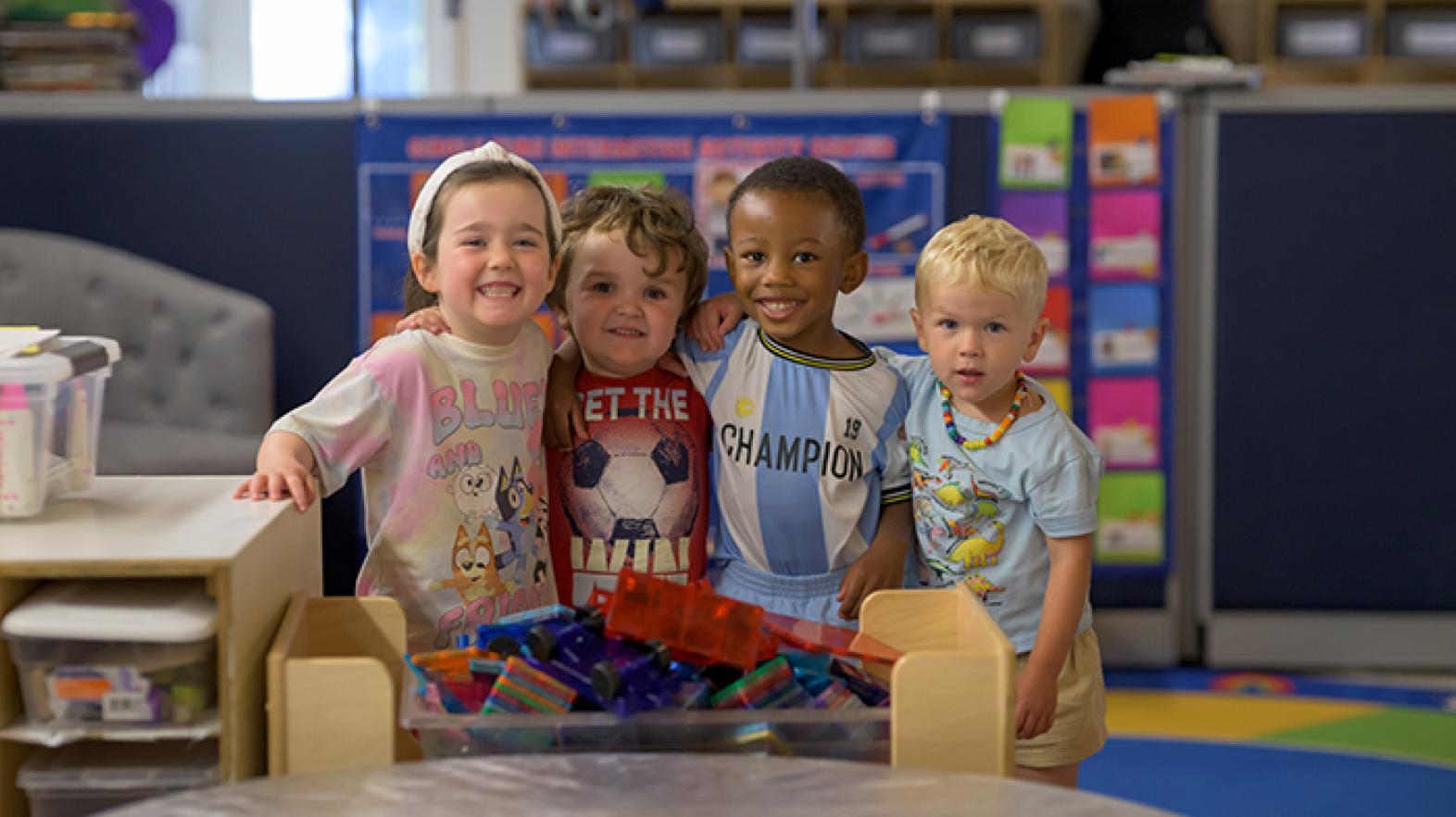 Group of four children