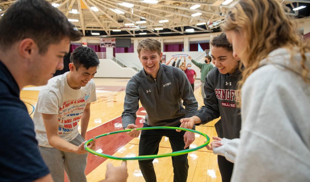 Springfield College physical education class in Blake Arena