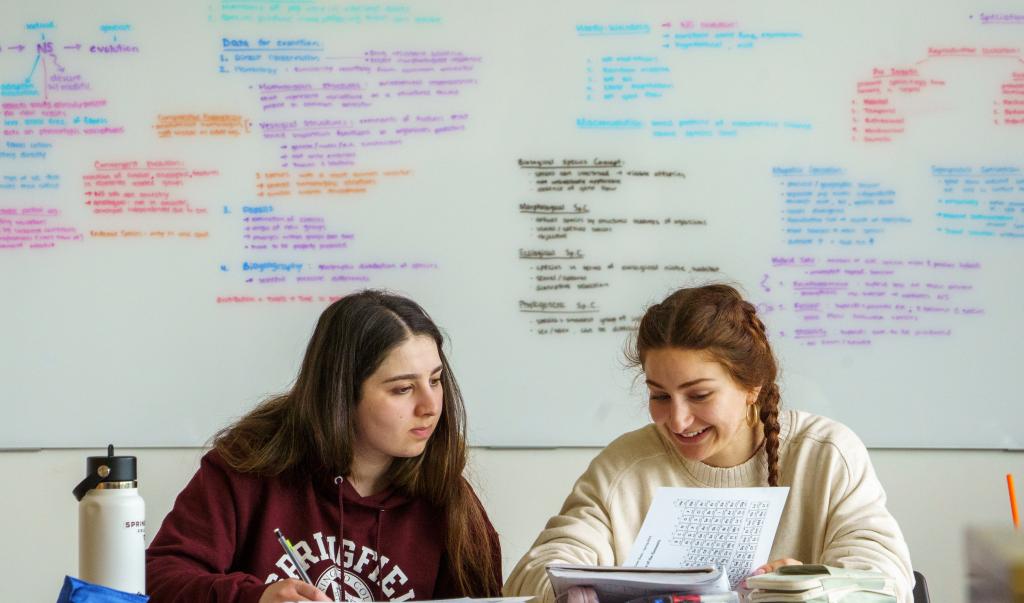 Springfield College female students in class