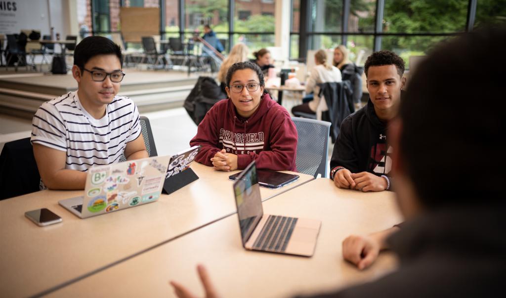 Students Studying and Socializing in the Flynn Campus Union.