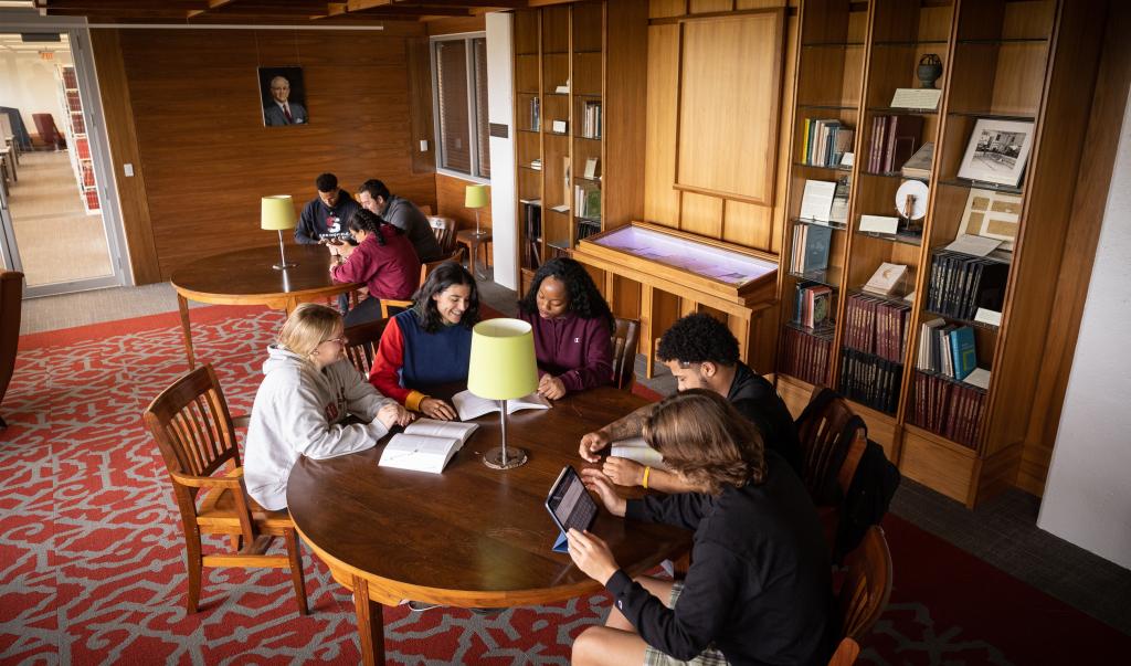 Students Studying in the Learning Commons in Study Rooms.