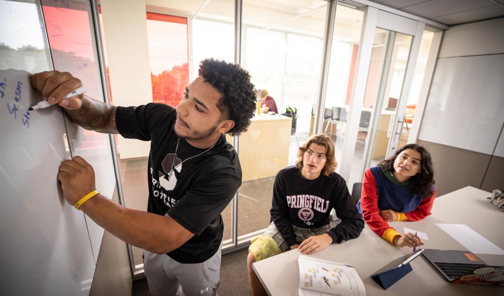 Students Studying in the Learning Commons in Study Rooms.