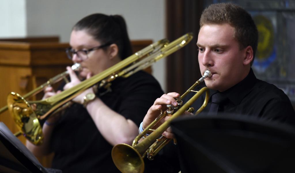 Springfield College Winter Concert feature the band and choir inside Marsh Memorial Chapel on Tuesday, December 10, 2019.