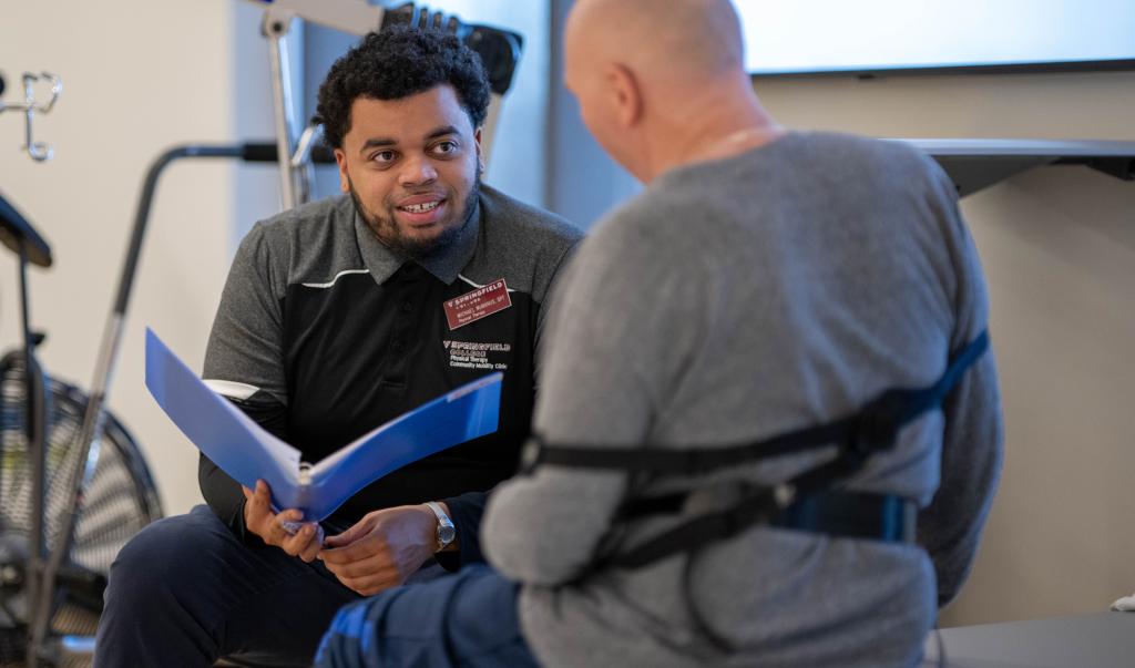 Student in physical therapy lab