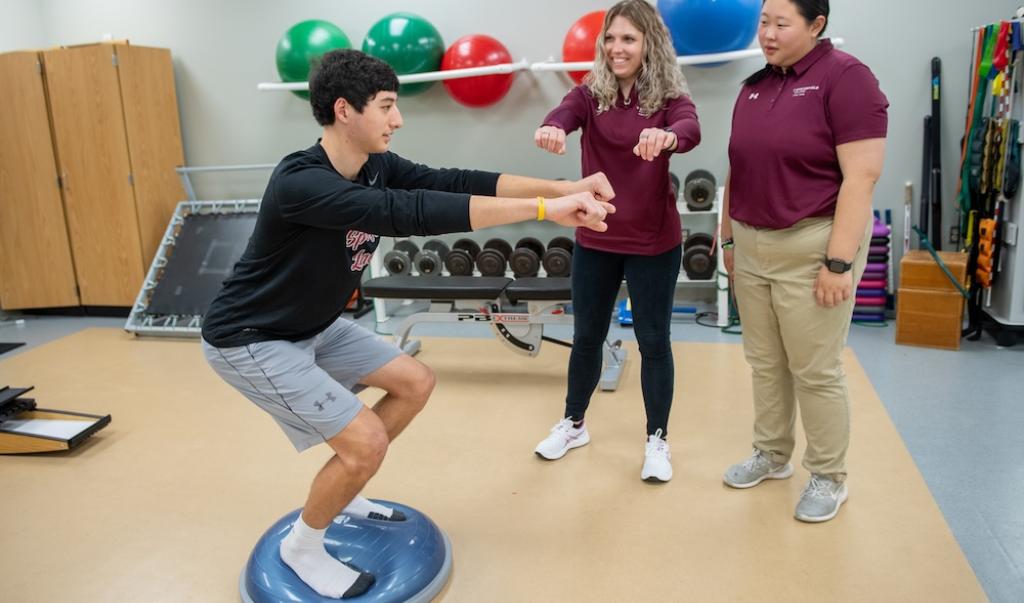 Student training with faculty at Springfield College
