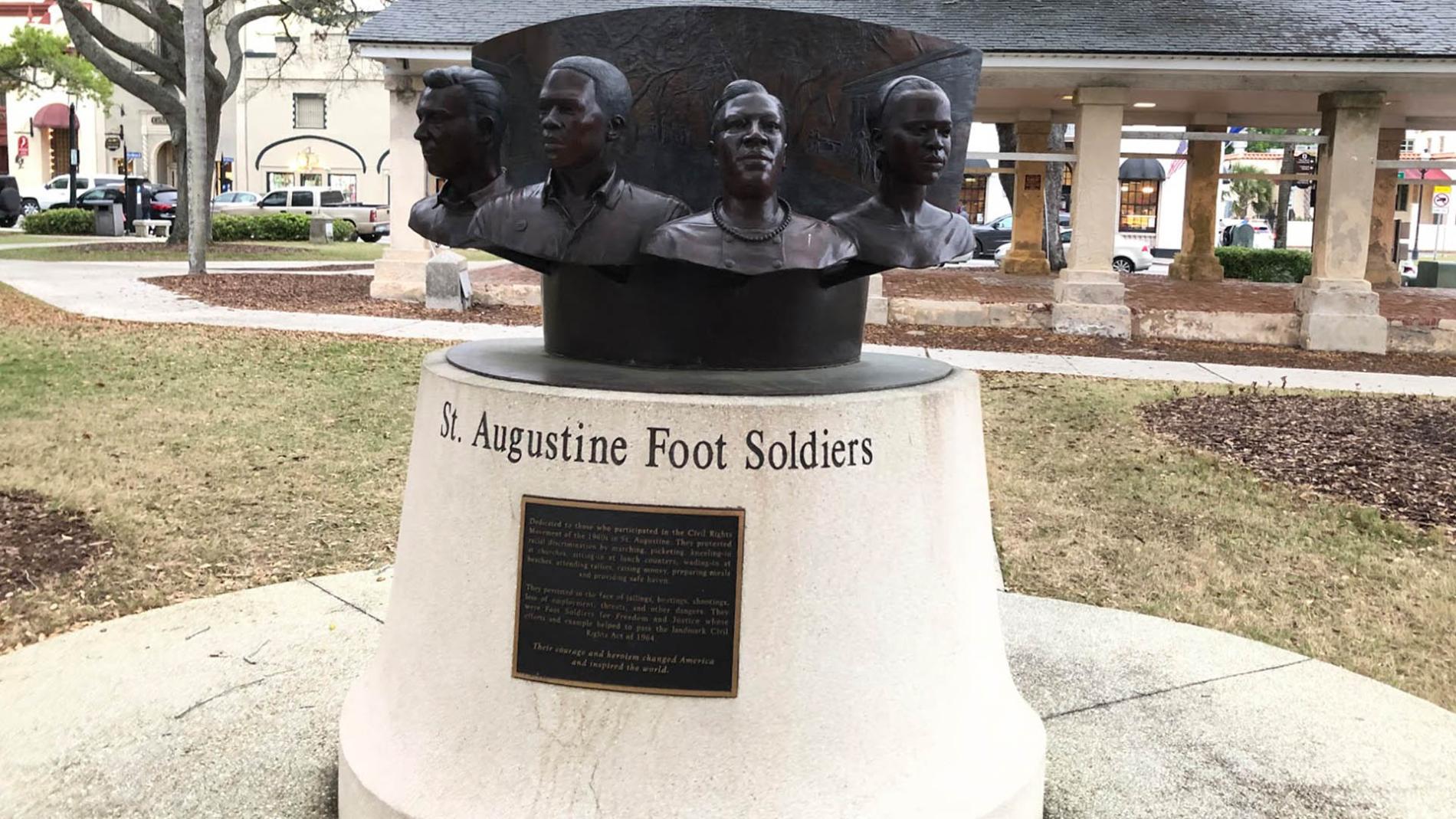 A monument to African American foot soldiers in St. Augustine, FL.