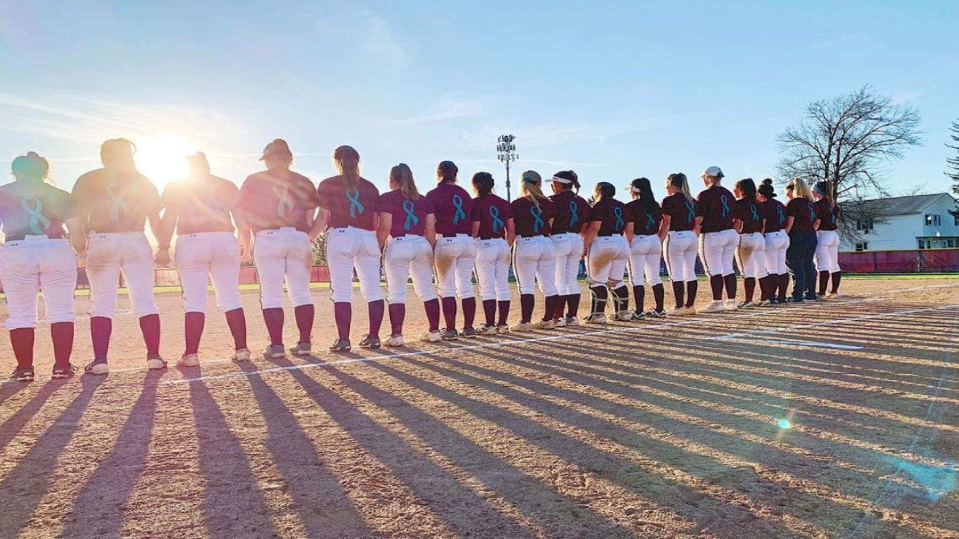 women's softball team on the field