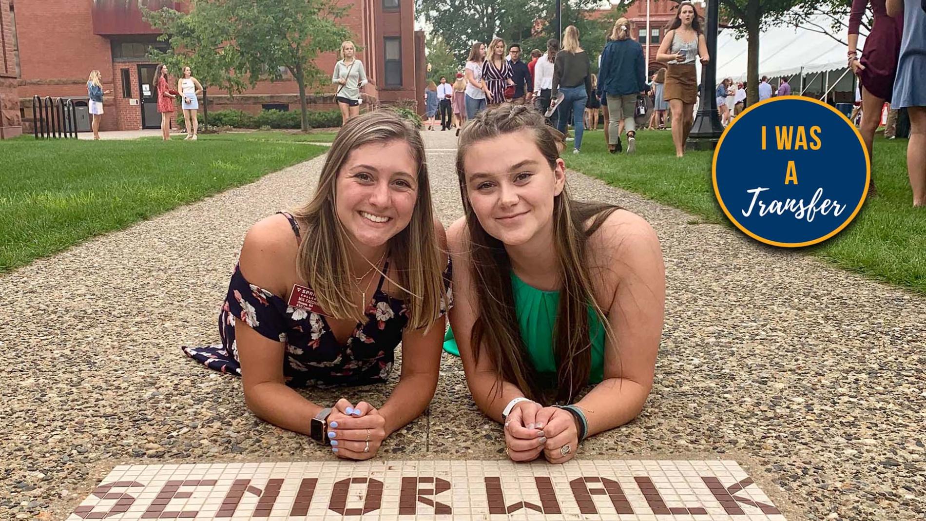 Rachel and friend on the Senior Walk. 