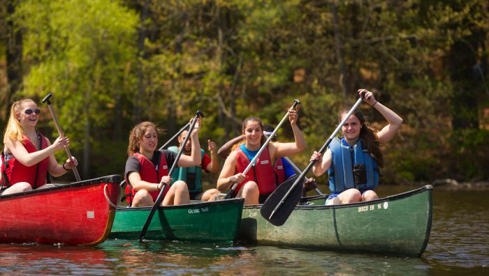 Students canoeing at Outdoor Pursuits