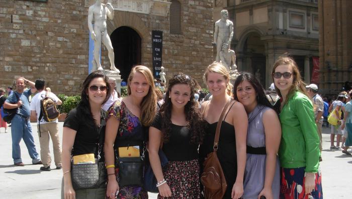 Springfield College students studying abroad in Italy 