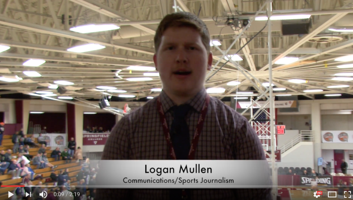 Logan Mullen, communications and sports journalism student, talks about working at the Naismith Memorial Basketball Hall of Fame Spalding Hoophall and reporting for the Boston Globe and Seattle Times.
