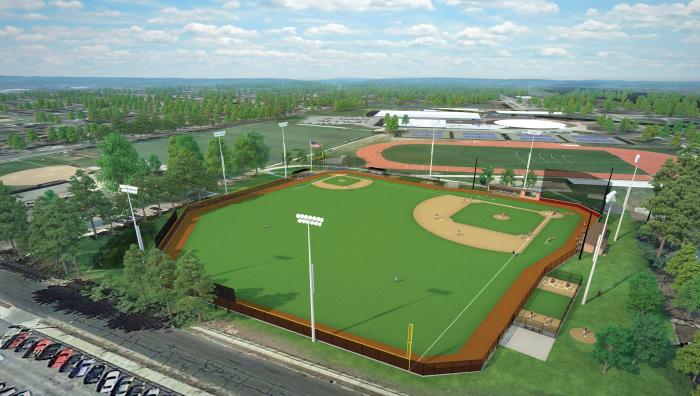 3D rendering of the new field at Springfield College