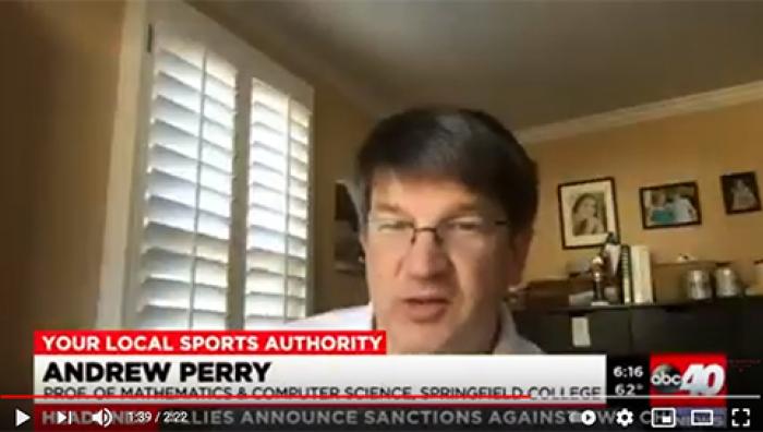Springfield College Professor of Mathematics Andrew B. Perry assisted WesternMass News on Monday with a story focused on how sports analytics comes into play when determining winners in the NCAA March Madness basketball tournaments.