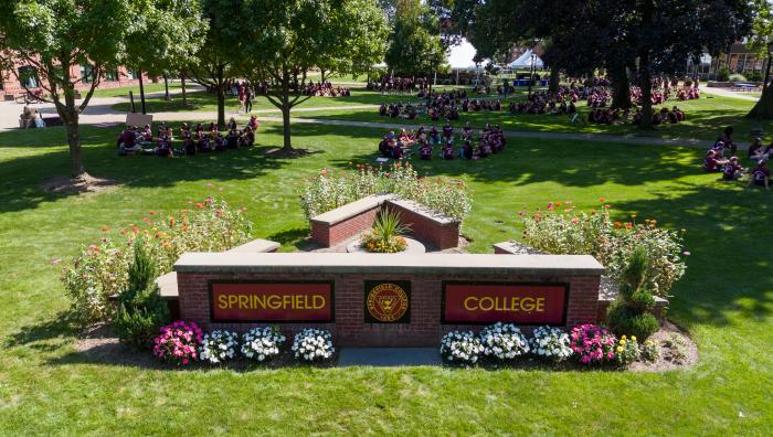 New Student Orientation for the Class of 2027 on the Naismith Green at Springfield College
