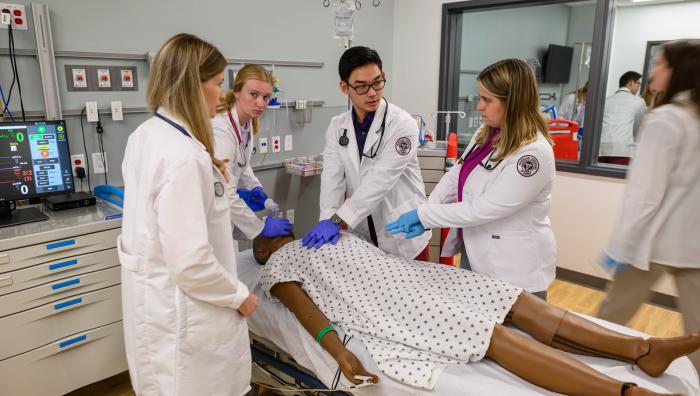 PA lab at health science center with mannequin 